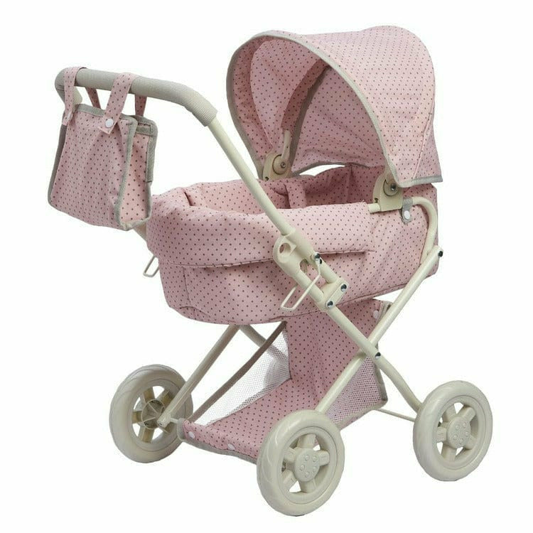 Teamson Kids Polka Dots Princess Deluxe Baby Doll Stroller - Pink