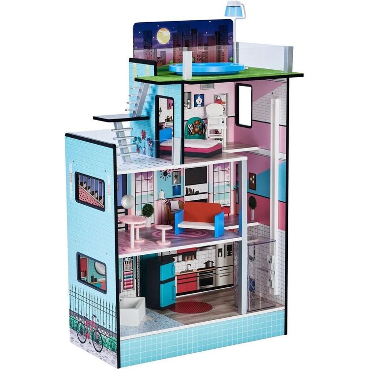 Teamson Kids Dreamland Barcelona Dollhouse - Turquoise/Black