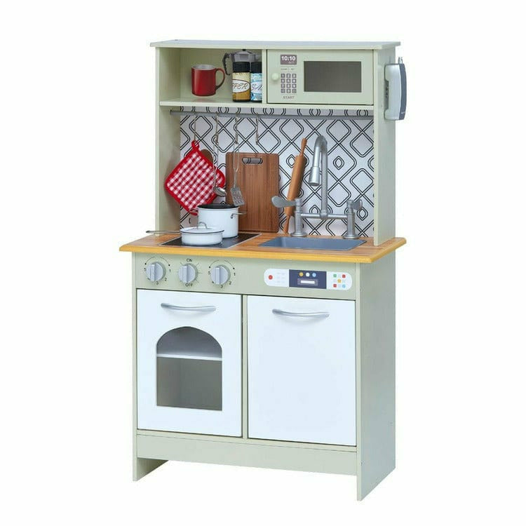 Teamson Kids Little Chef Boston Farmhouse Wooden Kitchen Playset - Green