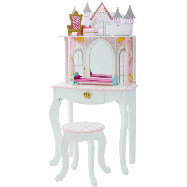 Teamson Kids Dreamland Castle Play Vanity Set - White / Pink