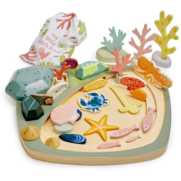 Tender Leaf Toys Wooden My Little Rock Pool Activity Toy