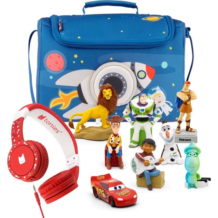 Tonies Disney 8-Pack Tonie Bundle with Listen & Play Carry Case and Red Headphones