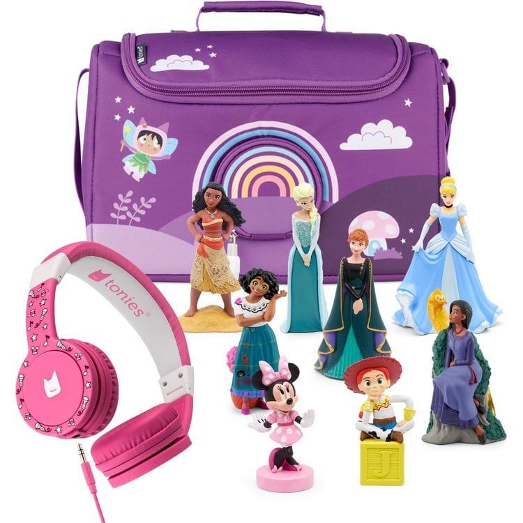 Tonies Disney 8-Pack Tonie Bundle with Listen & Play Carry Case and Pink Headphones