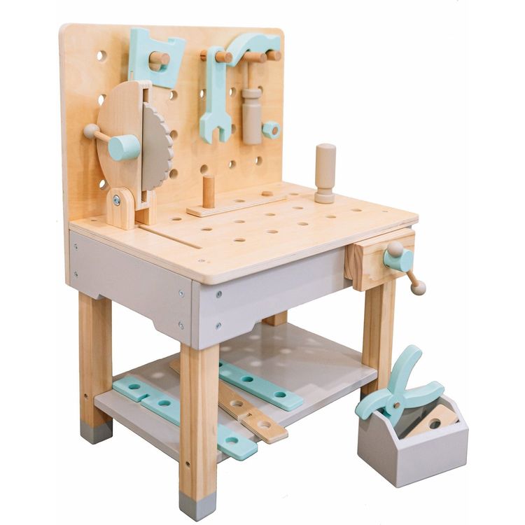 Wonder & Wise Little Builder Wooden Construction Workbench