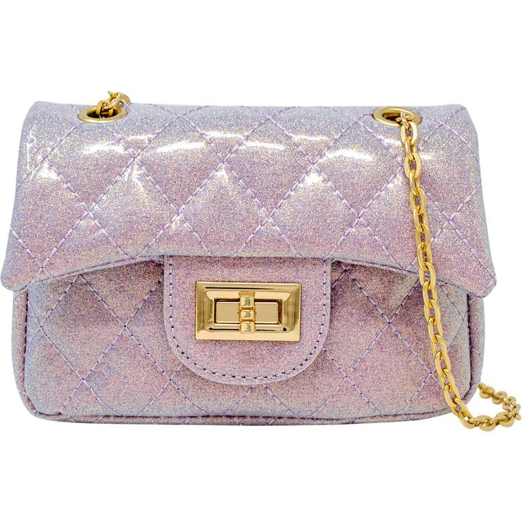 Zomi Gem Classic Quilted Sparkle Mini Purse - Baby Purple