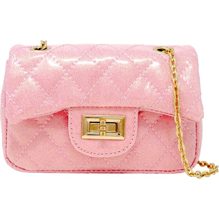 Zomi Gem Classic Quilted Sparkle Mini Purse - Pink Lemonade