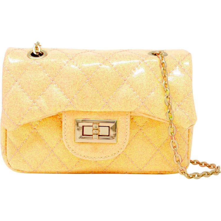 Zomi Gem Classic Quilted Sparkle Mini Purse - Yellow