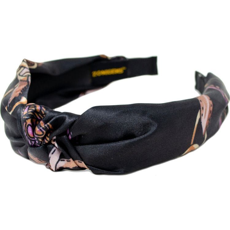 Zomi Gem Silk Knot Headband - Black