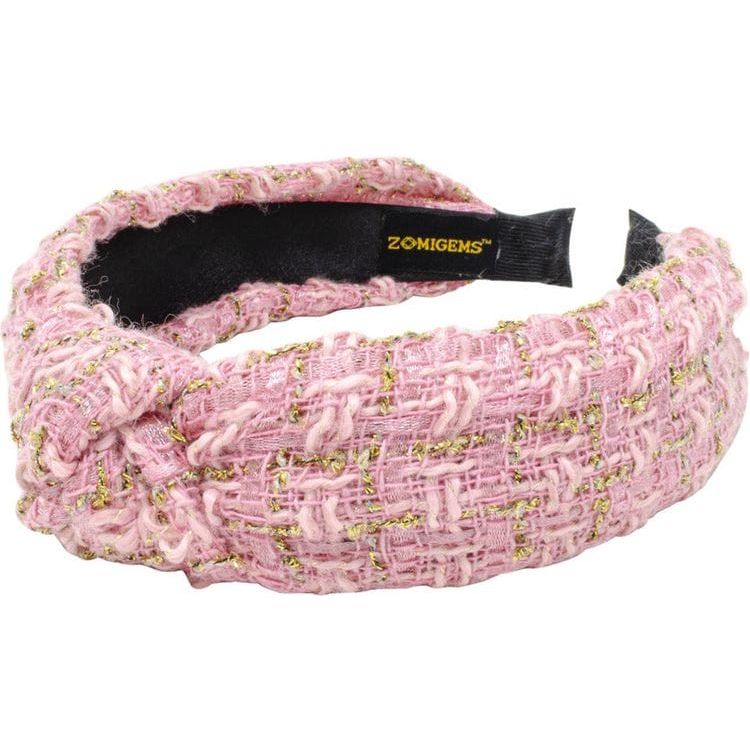 Zomi Gem Tweed Knotted Headband - Pink