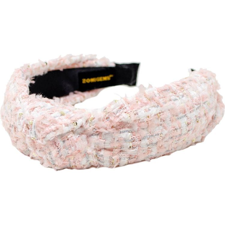 Zomi Gem Tweed Knotted Headband - White